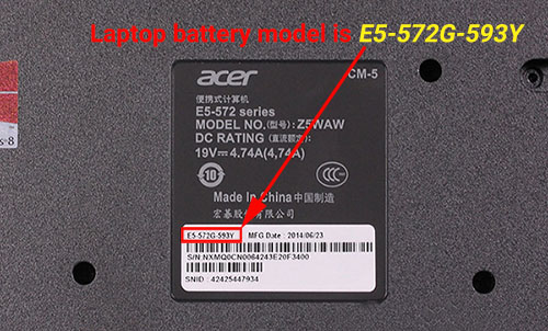 Exemple 2 : Nom du modèle de laptop sur la face arrière