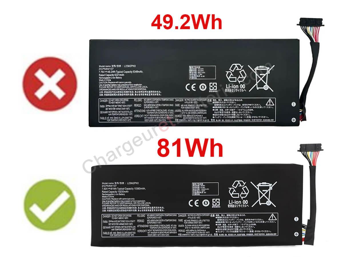  LENOVO                                L23B2PK0                                Batteries