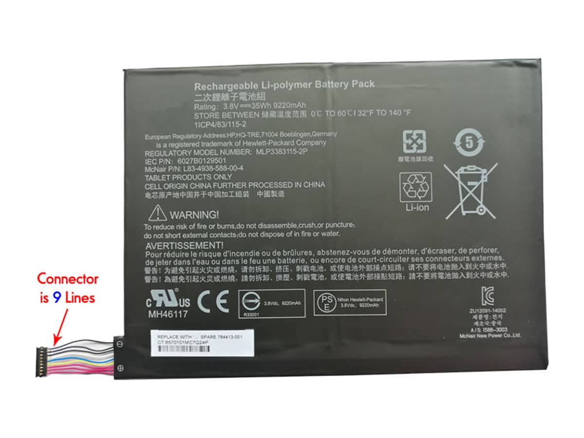 compatible avec HP MLP3383115-2P