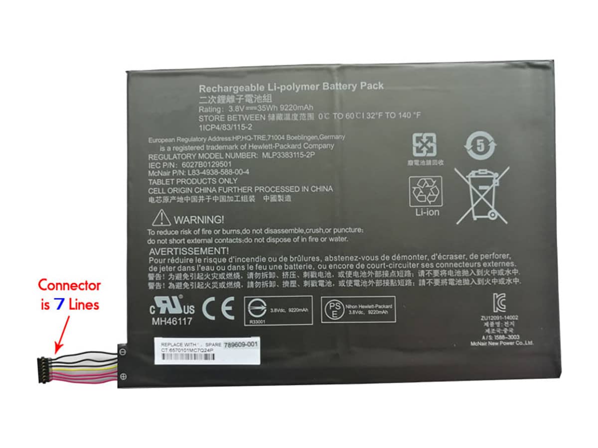 compatible avec HP MLP3383115-2P